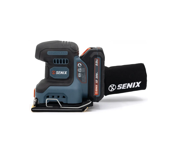 Шлифмашина вибрационная аккумуляторная SENIX PSX2-M2-EU 20В бесщ. дв., 125 мм, с 1 АКБ, 1 ЗУ