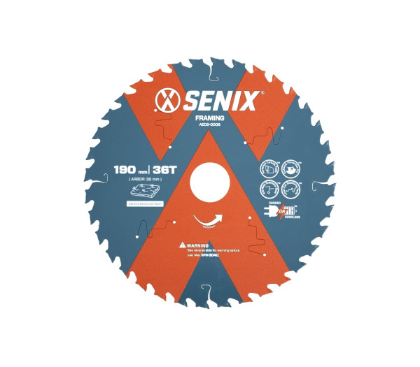 Диск пильный по дереву 190х30 мм, 36Т SENIX AECS-0006