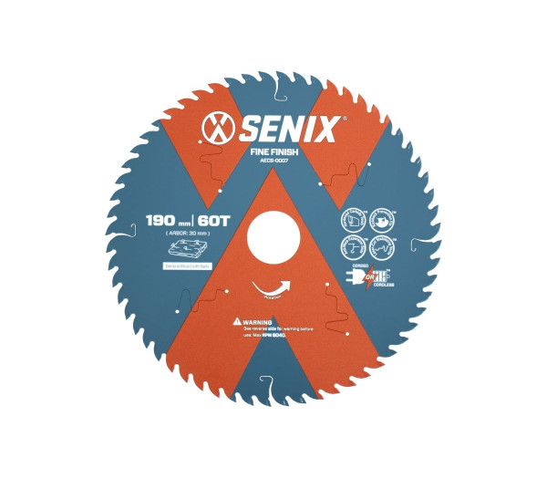 Диск пильный по дереву 190х30 мм, 60Т SENIX AECS-0007