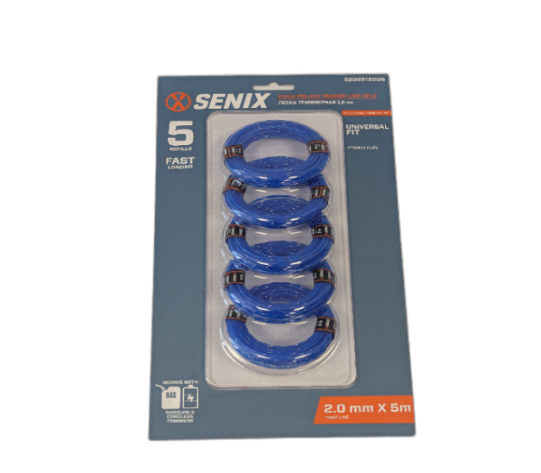 Леска для триммера SENIX 2.0мм 5м*5шт.