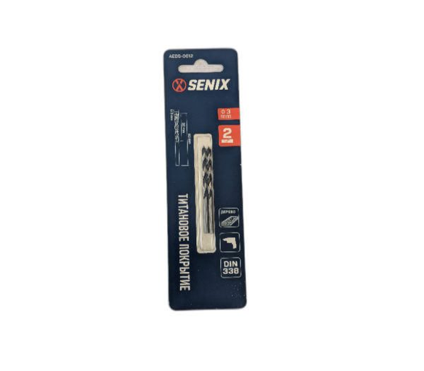 Сверло по дереву спиральное SENIX 3x60мм 2шт.